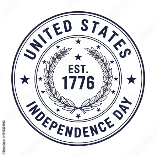 Official united states seal with 1776 independence and laurel wreath detail.