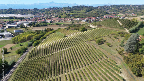 Barbaresco village and Langhe vineyards in Piedmont, Italy