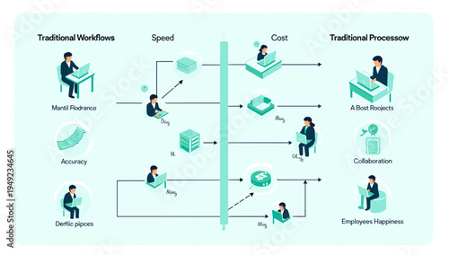A clean, modern illustration depicting money and a person working on a laptop. Ideal for conveying financial accuracy, data analysis, or digital busin