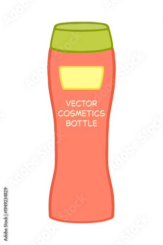 Vector illustration of cosmetics bottle for shampoo, conditioner, shower gel Основные RGB