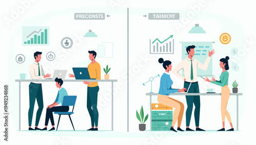 A supportive mentorship scene in a modern office setting. Ideal for illustrating career development, leadership, and professional guidance concepts.