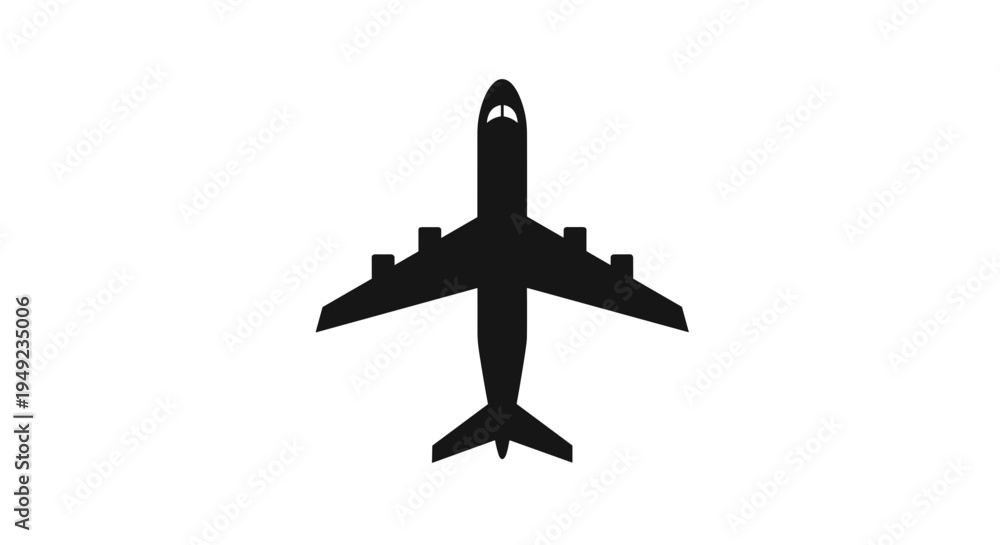Fototapeta premium Airplane Silhouette in Flight.
