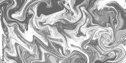 Billede på lærred Artistic liquid swirl pattern with elegant gray and white ripples creates dynamic marbling effects