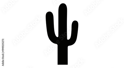 Black silhouette of cactus.