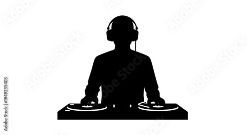 DJ in silhouette with headphones.