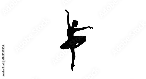 Silhouette of Female Ballet Dancer.