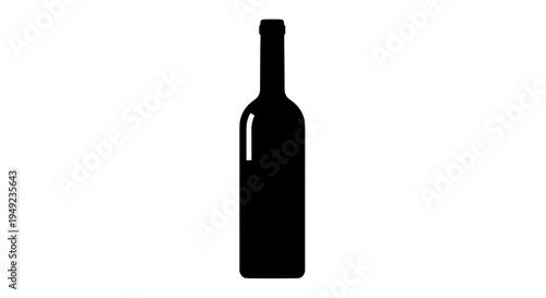 Wine Bottle Silhouette Icon.