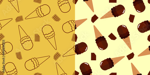 ice cream seamless pattern background vector illustration. ice cream flat vector illustration. chocolate icon illustration