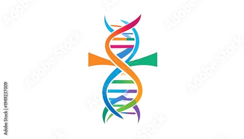 Colorful DNA double helix design