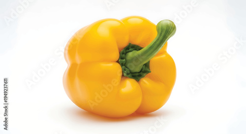 Yellow Bell Pepper on White Background