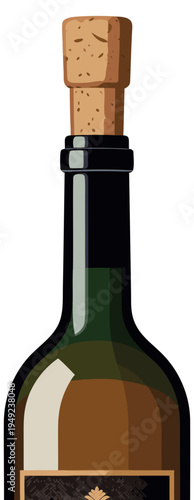 Wine bottle corkscrew opener tool illustration