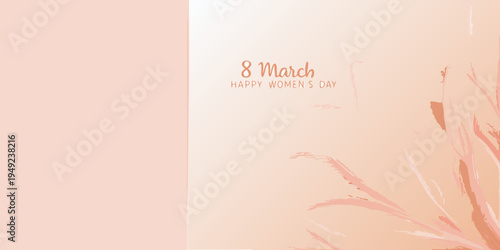 International women s day greeting with floral elements and soft colors