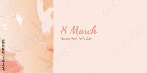 Abstract pink brushstrokes and text celebrating international women s day