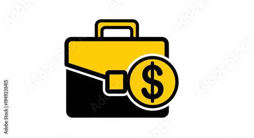 Briefcase with dollar sign icon.