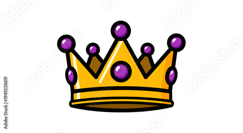 Golden Crown with Purple Jewels.