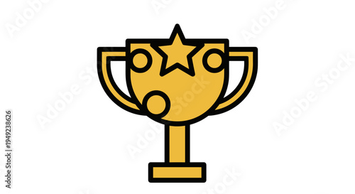 Golden Trophy Cup Icon.