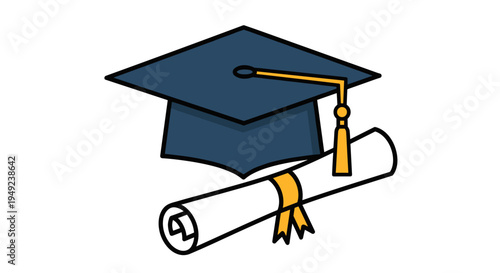 Graduation Cap and Diploma Certificate 1.