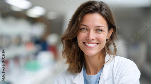 Faceless woman in a lab coat smiling at the camera in a bright science research environment, laboratory equipment visible around, defocused lab behind, female scientist smile, research Free Download Faceless woman in a lab coat smiling at the camera in a bright science research environment, laboratory equipment visible around, defocused lab behind, female scientist smile, research - GFXLoad