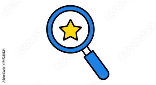 Magnifying glass with star 1.