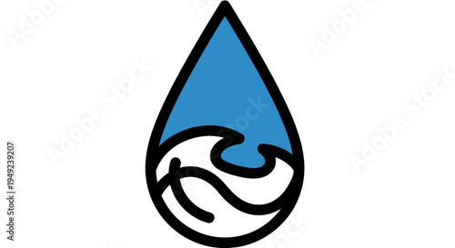 Water Drop Wave Icon.