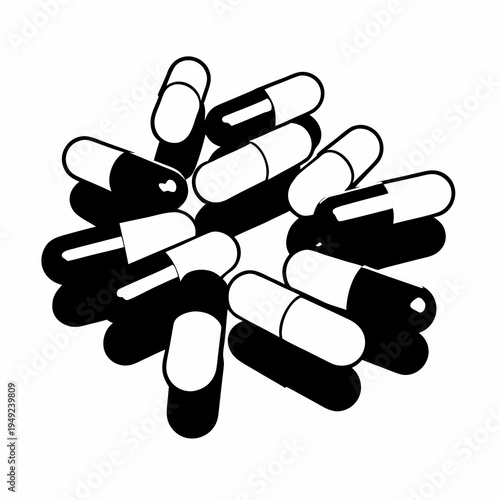 Hand holding colorful pills and capsules medicine isolated on white background