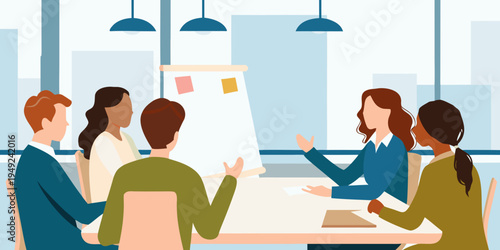 A diverse group of professionals collaborating around a conference table