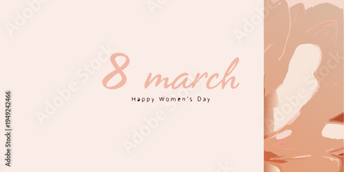 International women s day greeting with abstract brushstroke design