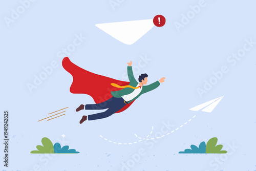 Flying Man With Red Cape