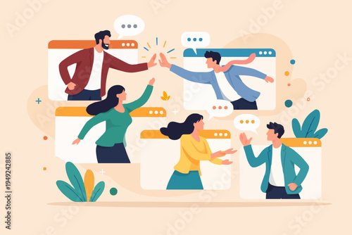 People Working Together Online