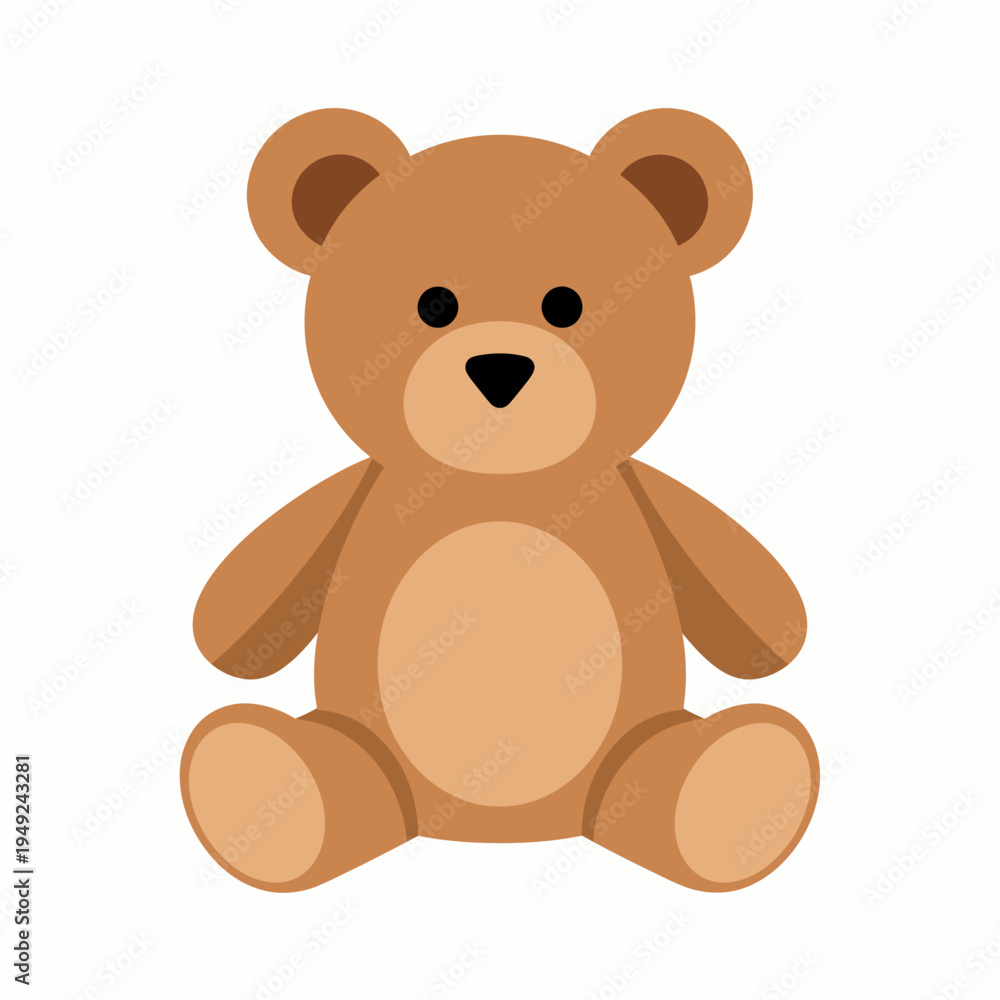Fototapeta premium A cute teddy bear sitting alone and looking innocent. This classic childhood companion is a symbol of comfort, love, and friendship