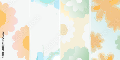 Abstract floral patterns in pastel colors with a brushstroke aesthetic