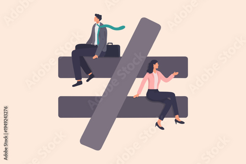 People and Inequality Sign