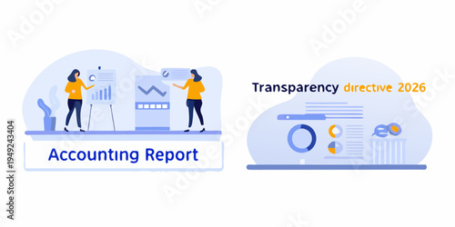 Business professionals analyzing data and reports with modern graphics