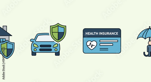Health Insurance Card and Protection Symbols.