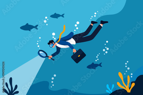 Business Person Under Water