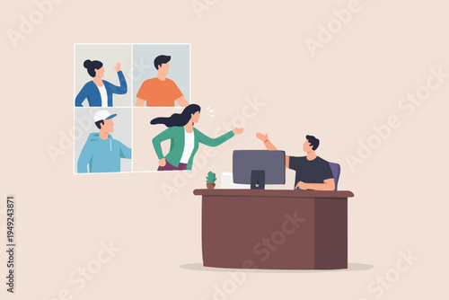 People Meeting Online