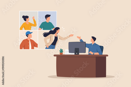 People Meeting Online