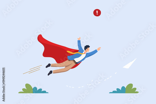 Flying Man With Red Cape