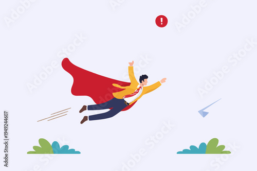 Flying Man With Red Cape