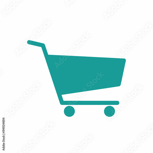 A minimalist, green shopping cart icon, perfectly representing online shopping or grocery shopping 