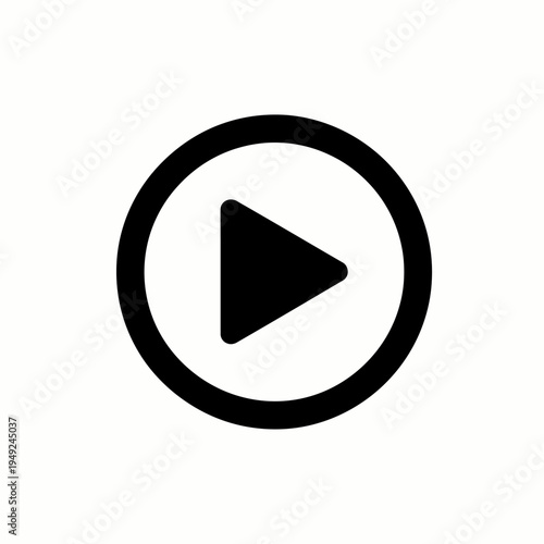 Simple play button graphic icon, perfect for multimedia applications and websites