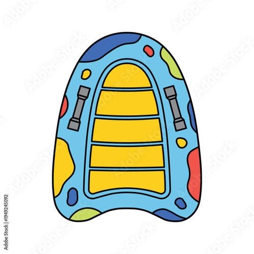 kids drawing vector illustration design inflatable surfboard cartoon isolated