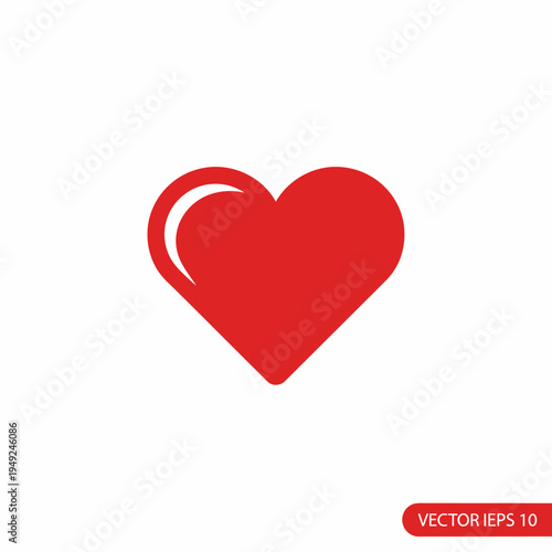 A simple, yet iconic, red heart shape, symbolizing love, care, and affection. The minimalist design is clean and visually appealing. 