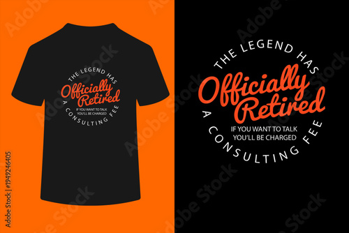Legend Officially Retired" Men's Funny Retirement T-Shirt - Black, Classic Fit, Crew Neck
