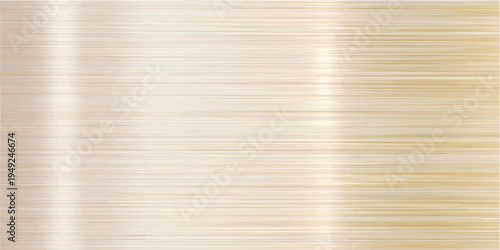 A vintage brushed metal plate features a gray striped texture and light gold pattern on an old material surface for a blank wallpaper design backdrop