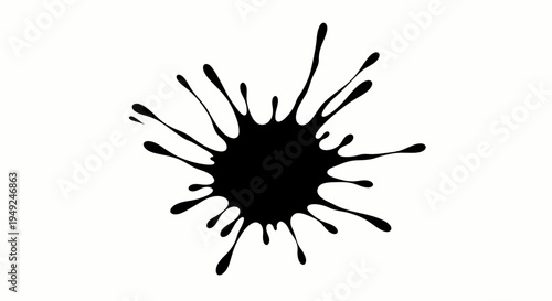 A black ink blot splash against a subtle background, conveying creativity and messiness