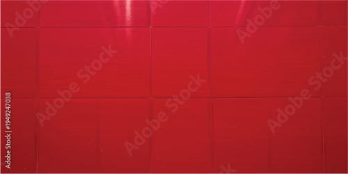 Seamless red fabric and leather texture background featuring a geometric square pattern design for a 3d wallpaper surface material or vector backdrop decoration