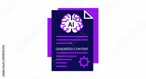 Conceptual illustration of a document with AI-generated content
