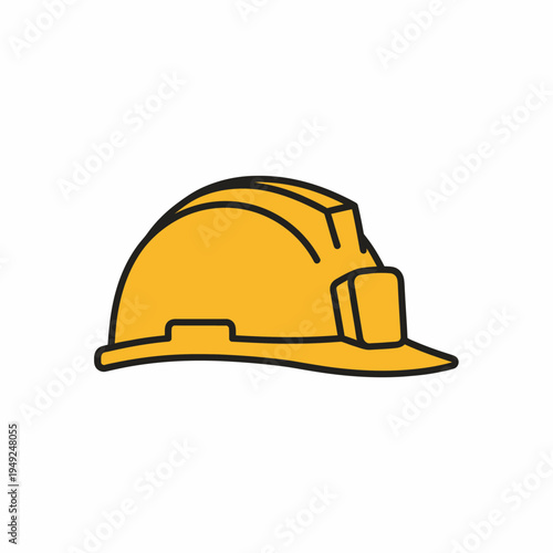 A close-up of a construction helmet, showcasing its sturdy design and functionality