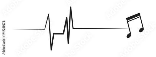 music border decoration music note impulse soundwave illustration clipart sticker